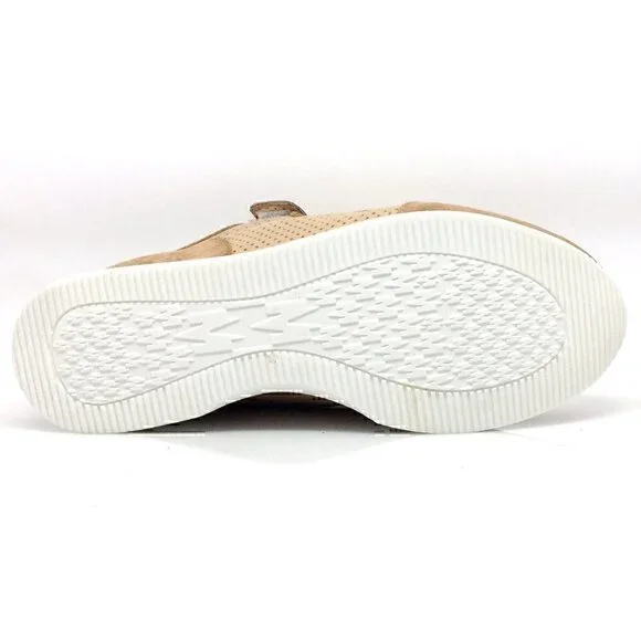 NEW MAX MARA Tan Suede  Leather Velcro Sneakers - Picture 11 of 13